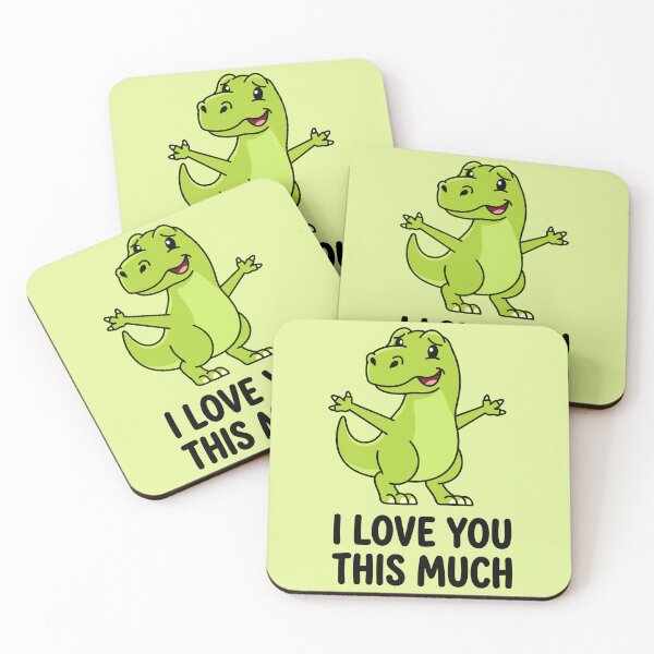 Item preview, I Love You This Much | Cute Dinosaur Valentine  designed and sold by Imaginationbeyond.