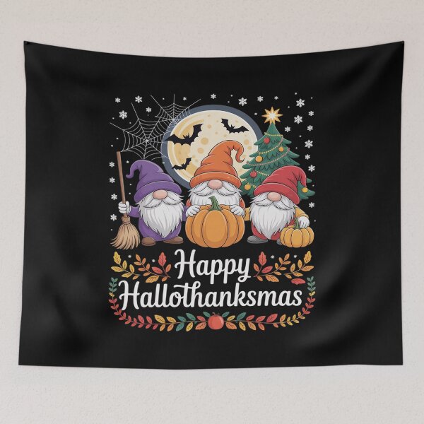 Item preview, Happy Hallothanksmas Gnomes Lover Halloween Merry 1 designed and sold by RuthGAArt.