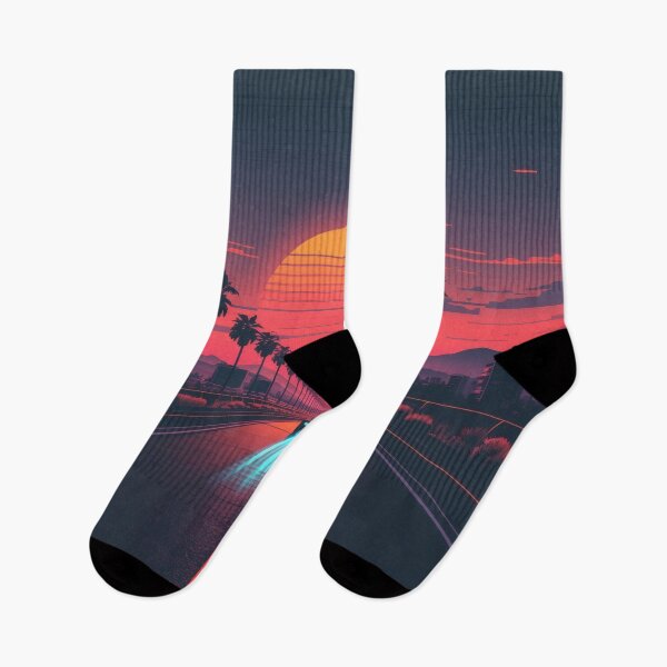 Item preview, Synthwave Sunset Road – Retro Futuristic Highway Art designed and sold by Visualynx.