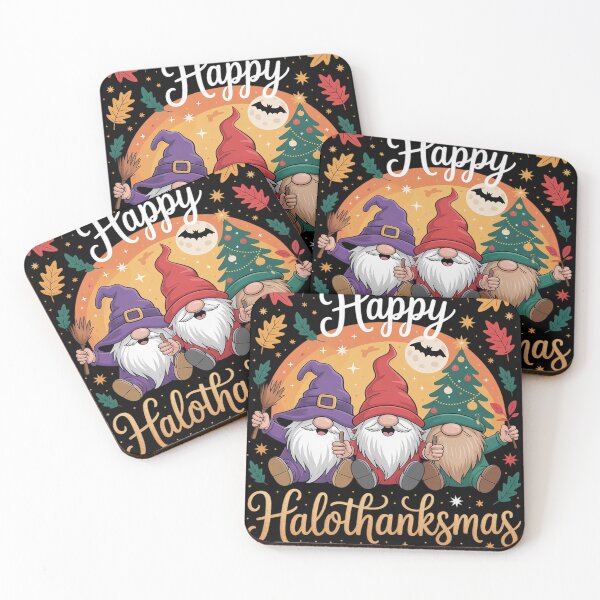 Item preview, Happy Hallothanksmas Gnomes Lover Halloween Merry Christmas designed and sold by RuthGAArt.
