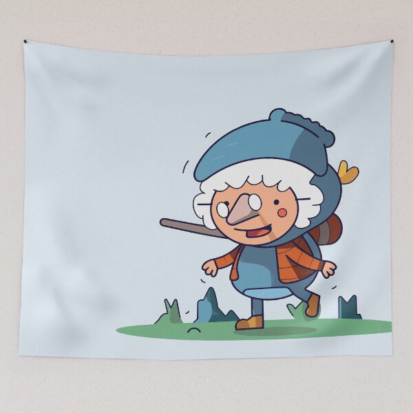 Item preview, Old woman in a hat hiking, walking in the nature in autumn designed and sold by y-a-y.