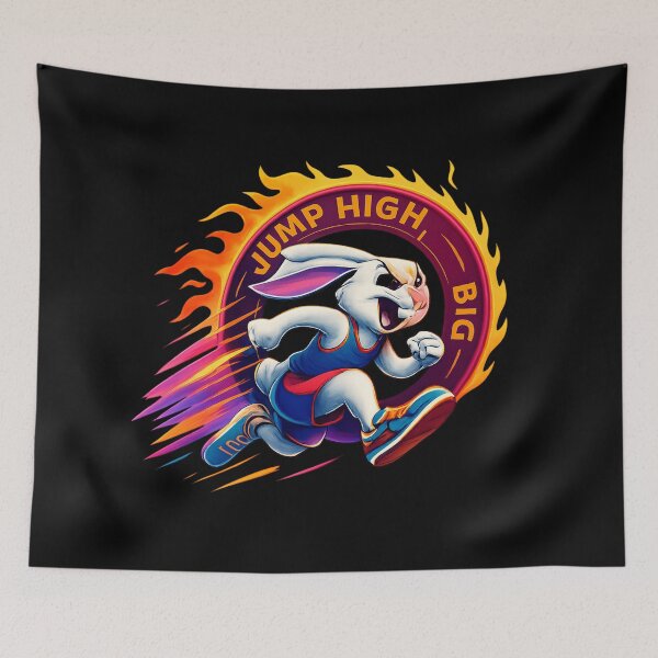 Item preview, Jump High Dream Big - Motivational Rabbit Illustration designed and sold by MKreative Studio.