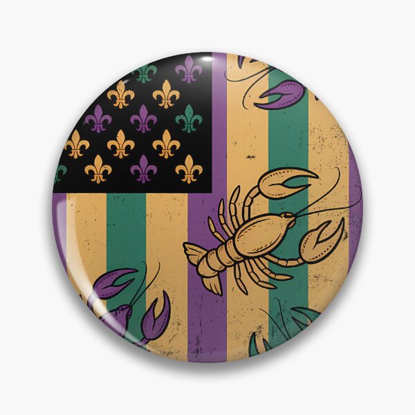 Item preview, Louisiana Crawfish Mardi Gras Flag Carnival Style Design designed and sold by BernoNickel.