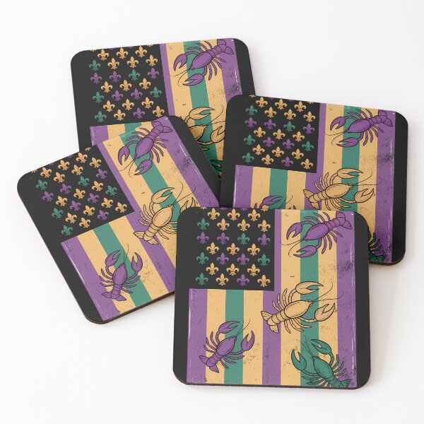 Item preview, Louisiana Crawfish Mardi Gras Flag Carnival Style Design designed and sold by BernoNickel.