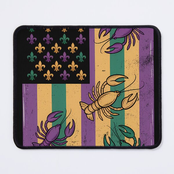 Item preview, Louisiana Crawfish Mardi Gras Flag Carnival Style Design designed and sold by BernoNickel.
