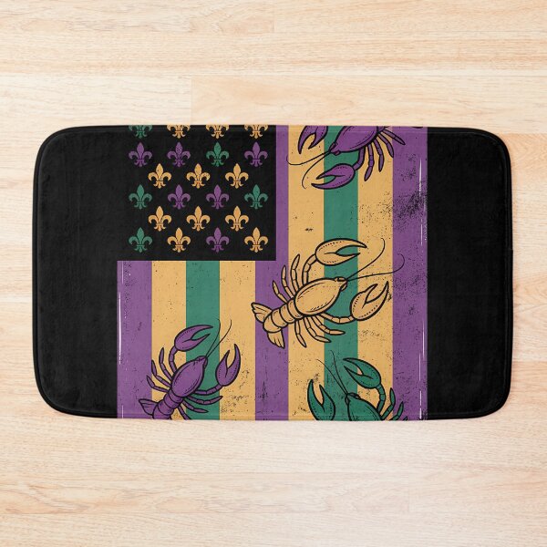 Item preview, Louisiana Crawfish Mardi Gras Flag Carnival Style Design designed and sold by BernoNickel.