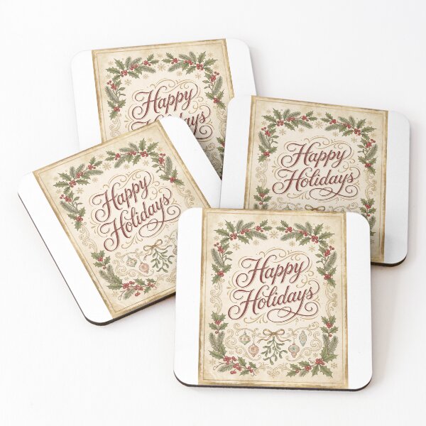 Item preview, Golden Greetings: A Vintage Holiday Charm designed and sold by ForeverPrintsOK.