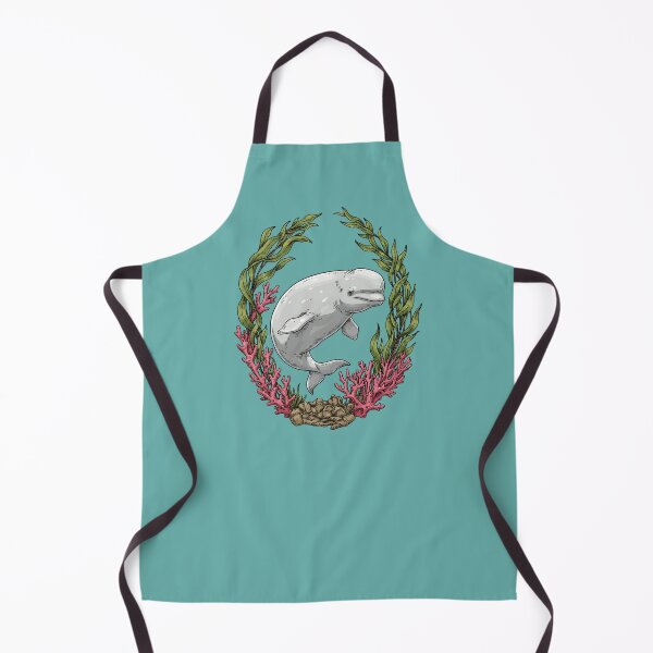 Item preview, Beluga Whale With Kelp And Coral Vintage Ocean Illustration designed and sold by BirdsnStuff.
