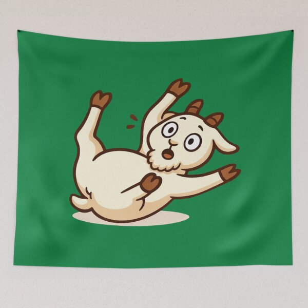 Item preview, Fainting Goat Cartoon – Funny Pygmy Goat Meme designed and sold by Ivy-Triggs.