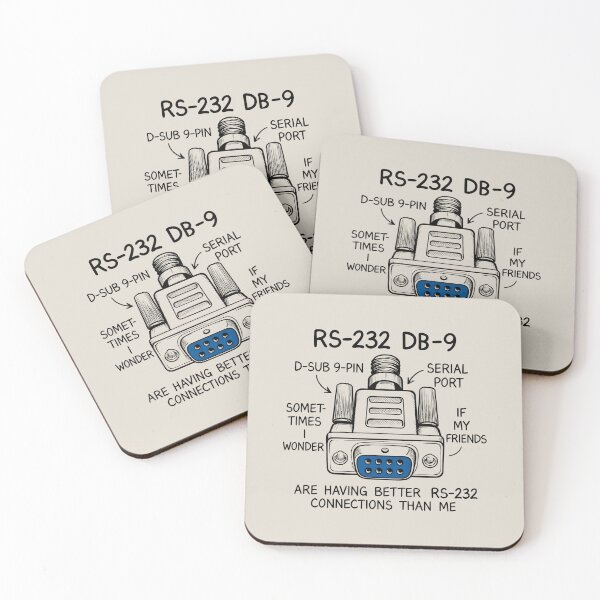 Item preview, RS-232 Serial Port Design with Humorous Caption and DE-9 Connector Illustration designed and sold by SplashTastic.