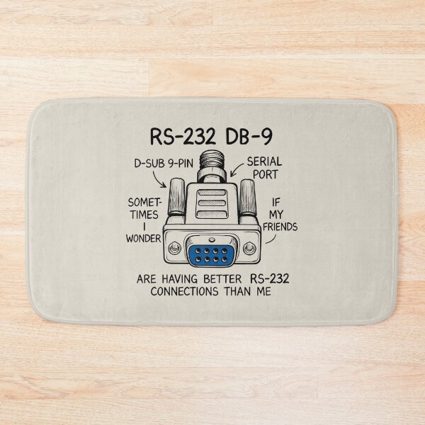 Item preview, RS-232 Serial Port Design with Humorous Caption and DE-9 Connector Illustration designed and sold by SplashTastic.