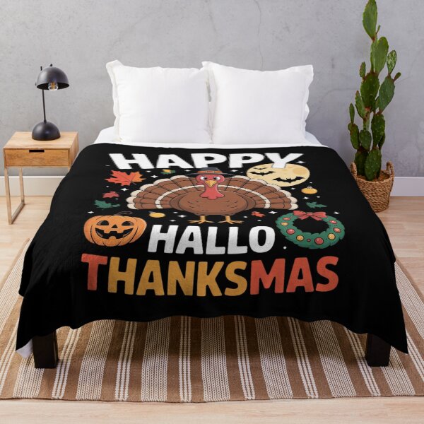 Item preview, Happy Hallothanksmas Halloween Thanksgiving Christmas  designed and sold by RsFilsingerArt.