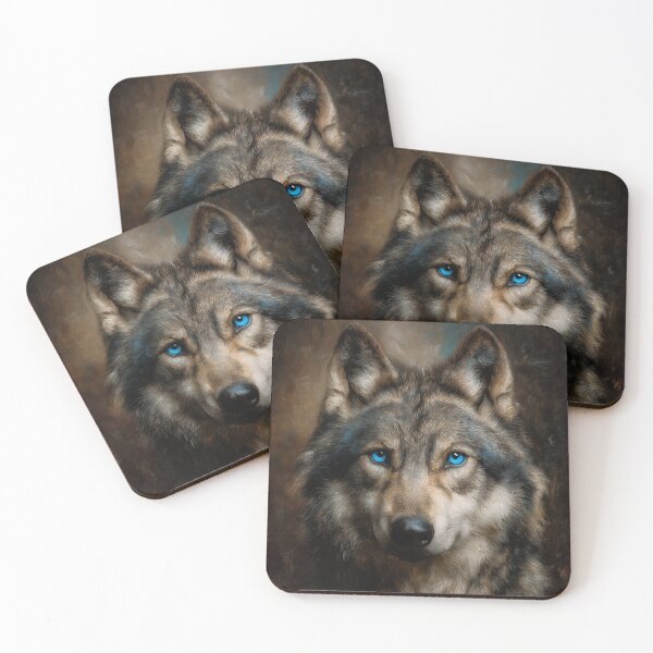 Item preview, Wolf Portrait with Piercing Blue Eyes designed and sold by PetsArt.