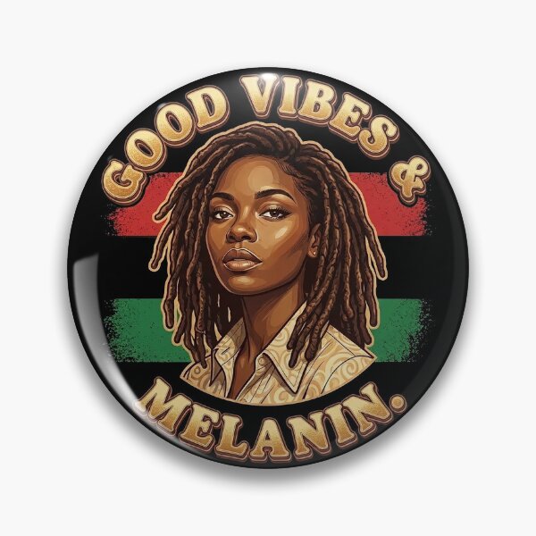 Item preview, Good Vibes Melanin Retro Gold Black Woman Portrait 2/2 designed and sold by QuipQuips.