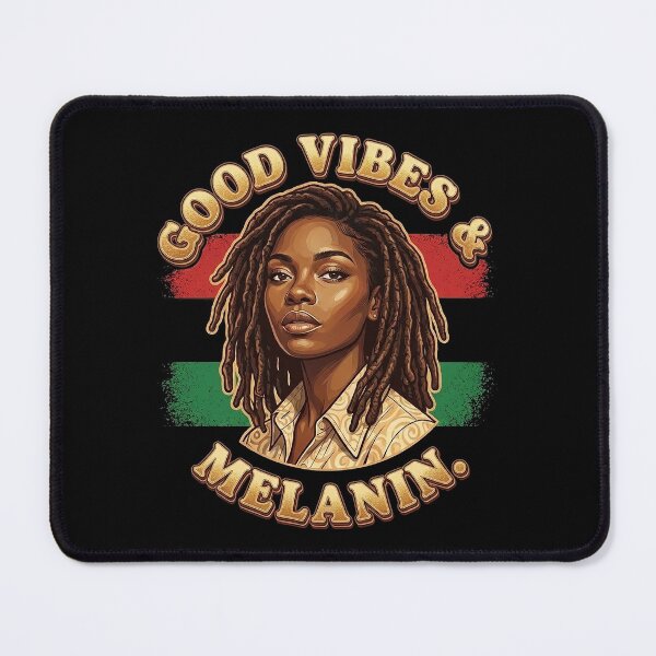 Item preview, Good Vibes Melanin Retro Gold Black Woman Portrait 2/2 designed and sold by QuipQuips.