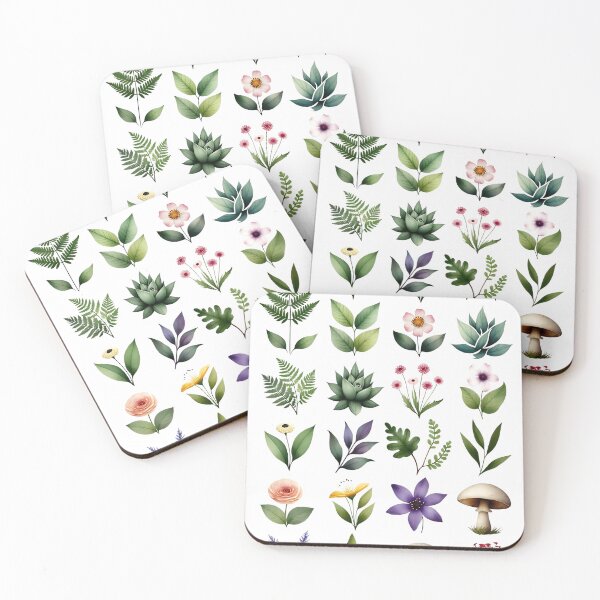 Item preview, Beautiful collection of hand-drawn plants and flowers in various colors and styles designed and sold by SpaceartLilu.
