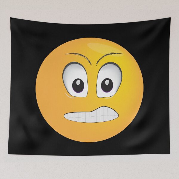Item preview, Angry Face Emoji – Yellow Expression Design designed and sold by NeutronDesign.