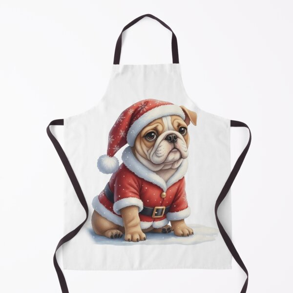 Aperçu de l'œuvre Chiot Bouledogue Anglais Grognon en Costume de Noël créée et vendue par CHRIST5000.