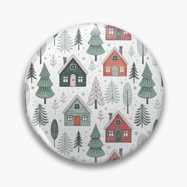 Item preview, Nordic Folk Houses | Cozy Winter Village Art designed and sold by Shuga-Design.