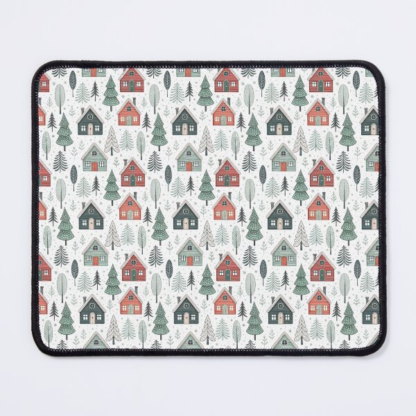 Item preview, Nordic Folk Houses | Cozy Winter Village Art designed and sold by Shuga-Design.
