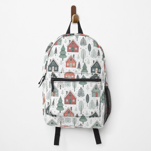 Item preview, Nordic Folk Houses | Cozy Winter Village Art designed and sold by Shuga-Design.