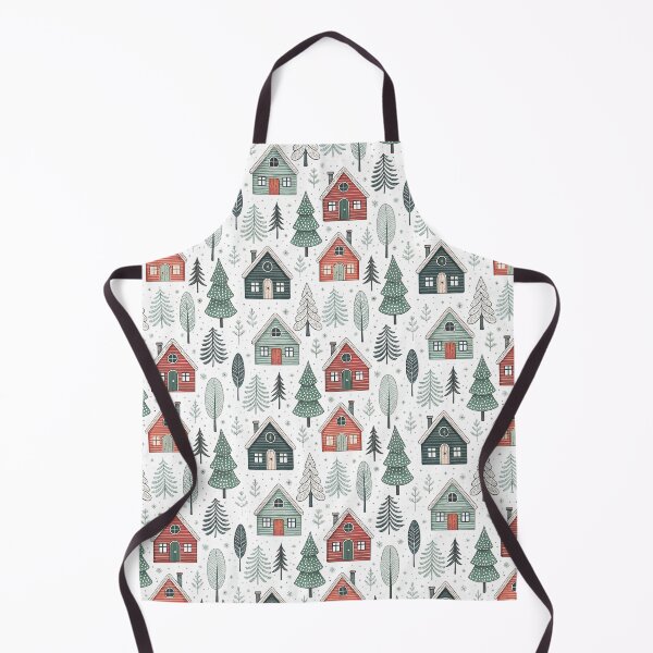 Item preview, Nordic Folk Houses | Cozy Winter Village Art designed and sold by Shuga-Design.