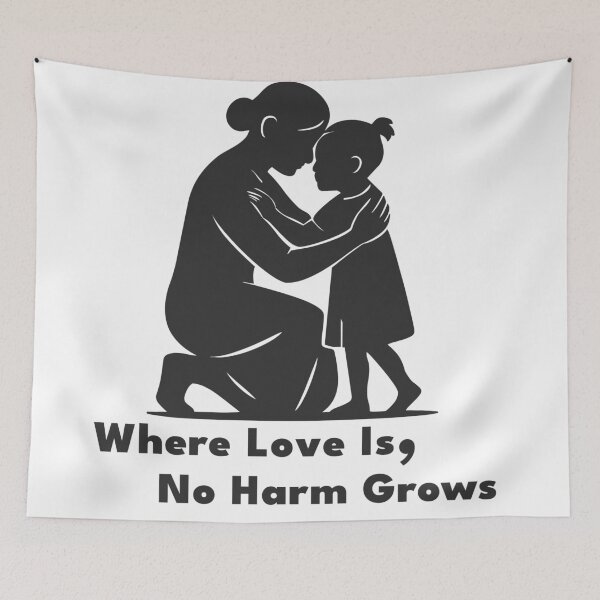 Item preview, Where Love Is, No Harm Grows – Minimalist Guardian & Child Design designed and sold by House-of-Waliya.