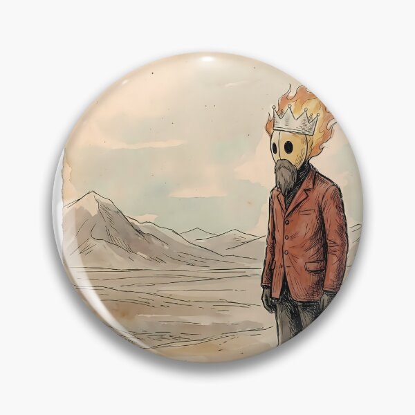 Item preview, 760, The Crowned Flame Wanderer, Surreal Ink Illustration designed and sold by BambaKchula.