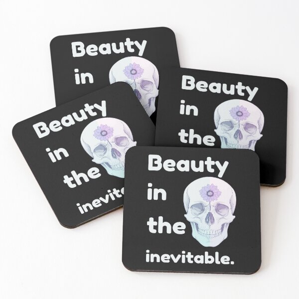 Item preview, Beauty in the Inevitable – Skull & Mortality Quote designed and sold by NeutronDesign.