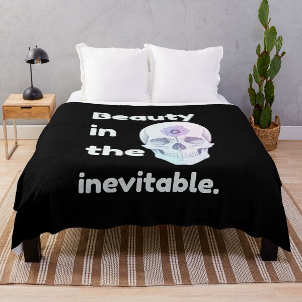 Item preview, Beauty in the Inevitable – Skull & Mortality Quote designed and sold by NeutronDesign.