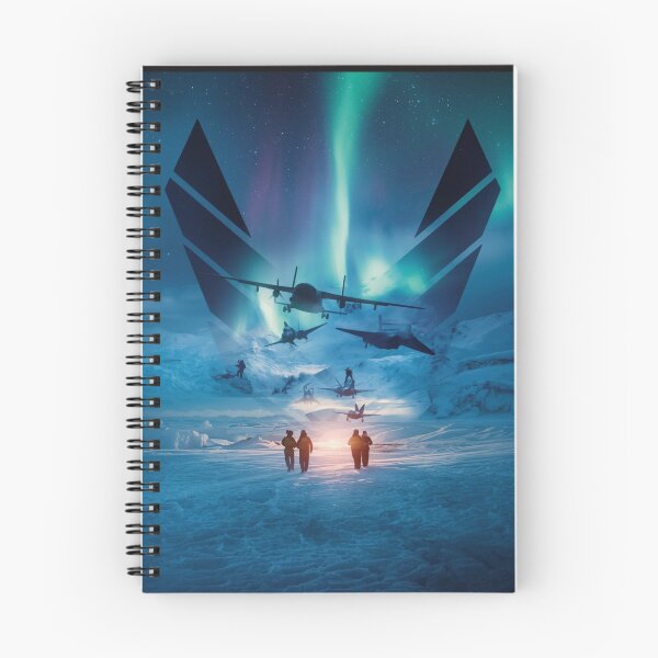 Item preview, Aurora Australis Over Antarctic Expedition Aircraft Silhouette Poster designed and sold by TitanRN.