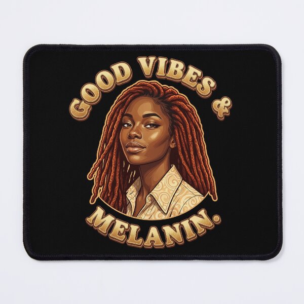Item preview, Good Vibes Melanin Retro Gold Black Woman Portrait 1/2 designed and sold by QuipQuips.