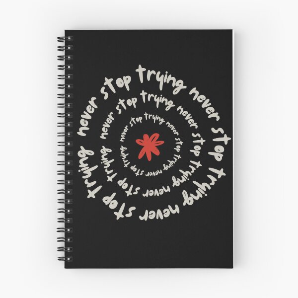 Item preview, Never Stop Trying – Spiral Motivational Typography Design designed and sold by Hilal-Studio.