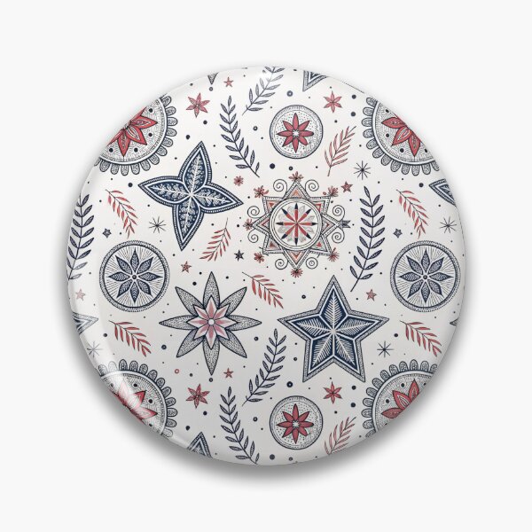 Item preview, Nordic Stars & Rosettes | Scandinavian Folk Winter Art designed and sold by Shuga-Design.
