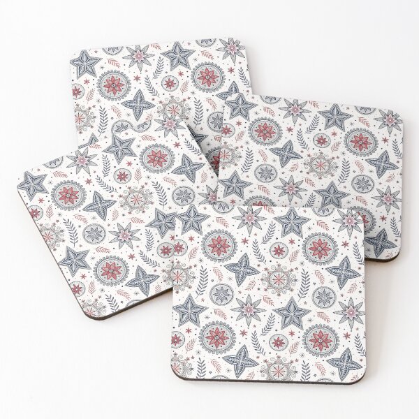 Item preview, Nordic Stars & Rosettes | Scandinavian Folk Winter Art designed and sold by Shuga-Design.