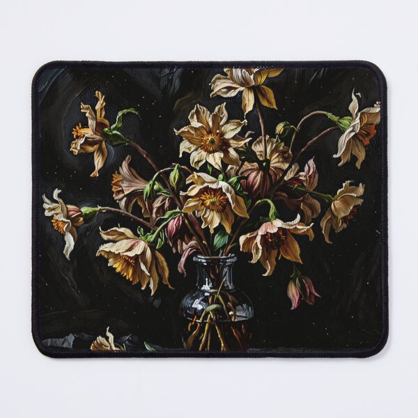 Item preview, Withered Flowers Still Life – Dark Gothic Floral Painting designed and sold by Visualynx.