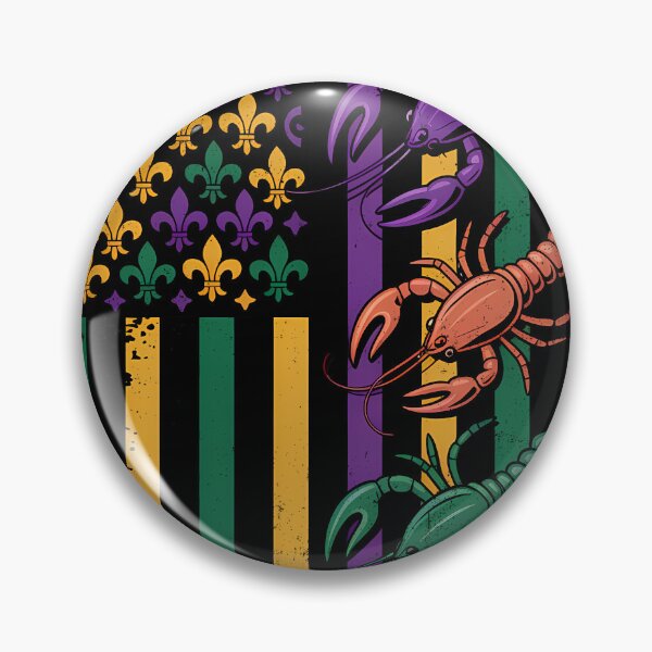 Item preview, Crawfish Carnival American Flag Bold Mardi Gras Artwork designed and sold by BernoNickel.