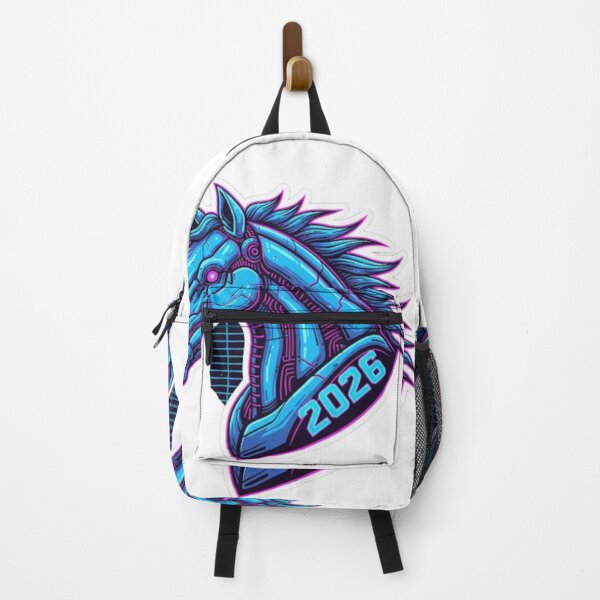 Item preview, Cyberpunk Horse 2026 | Synthwave Robotic Zodiac Art designed and sold by Rosuma Designs.