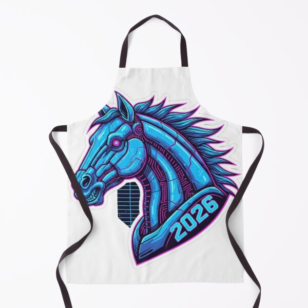 Item preview, Cyberpunk Horse 2026 | Synthwave Robotic Zodiac Art designed and sold by Rosuma Designs.
