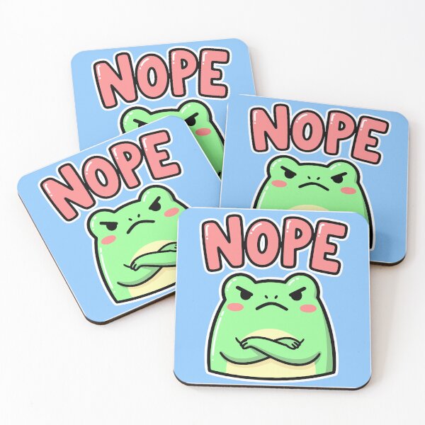 Item preview, NOPE - Angry Cute Frog Sarcasm designed and sold by littleflabby.