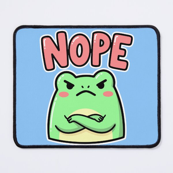 Item preview, NOPE - Angry Cute Frog Sarcasm designed and sold by littleflabby.