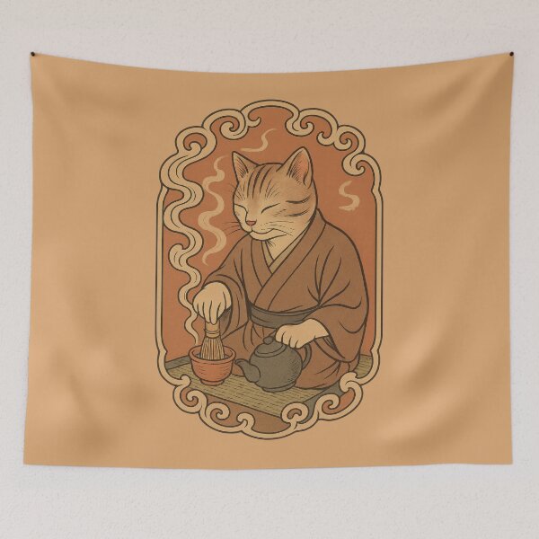 Item preview, Quiet Rituals of Tea Cat designed and sold by EdvvinStudios.