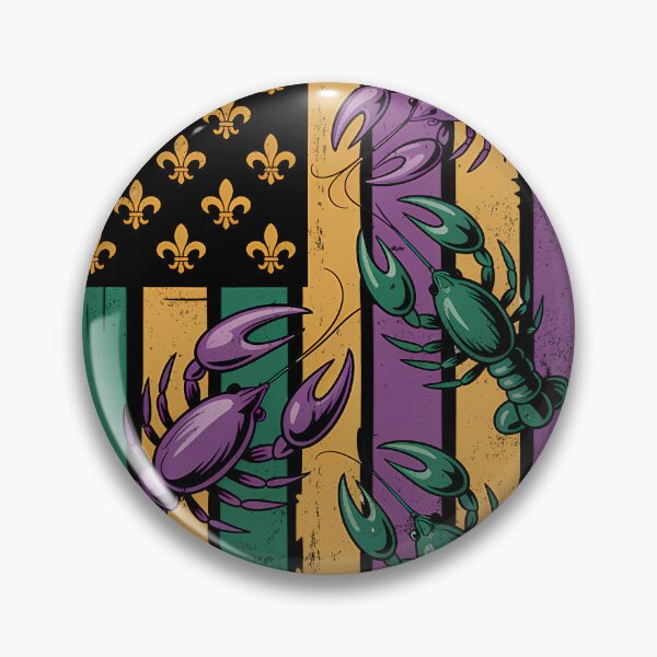 Item preview, Purple Green Gold American Flag Mardi Gras Crawfish Design designed and sold by BernoNickel.