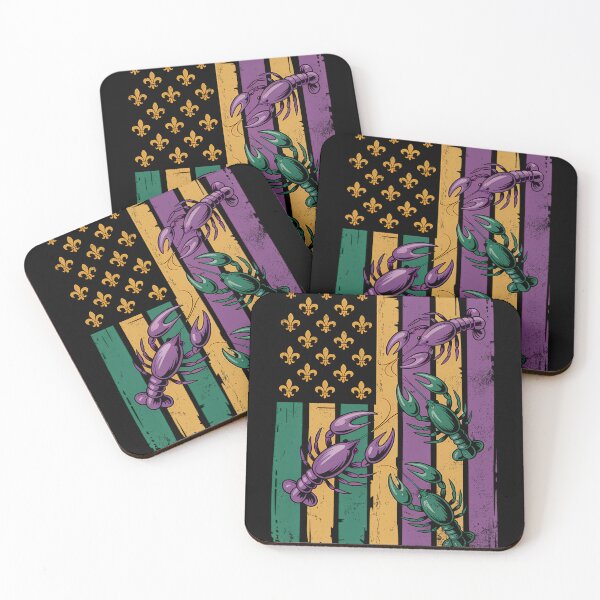 Item preview, Purple Green Gold American Flag Mardi Gras Crawfish Design designed and sold by BernoNickel.