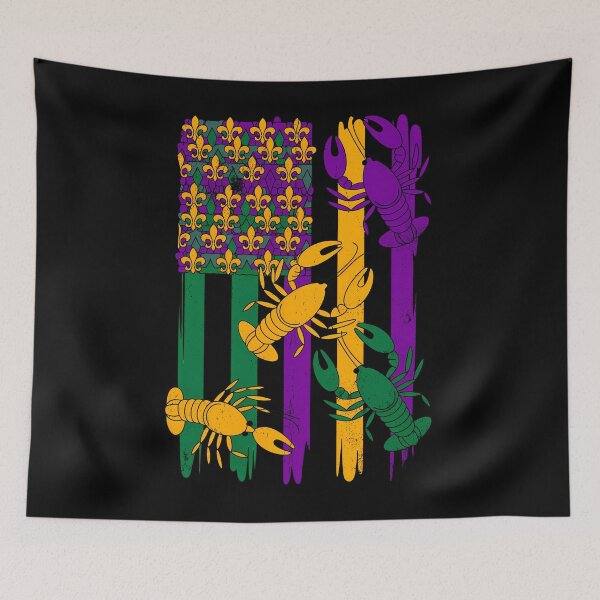 Item preview, Mardi Gras Crawfish American Flag Distressed Festival Art designed and sold by BernoNickel.