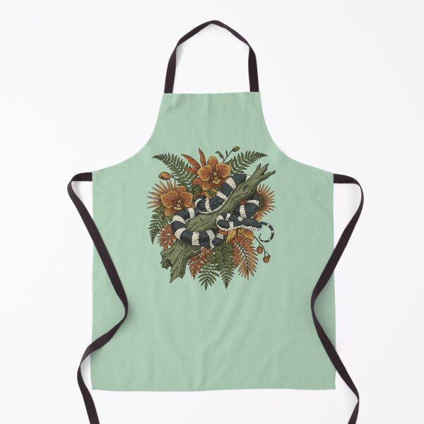 Item preview, Banded Krait With Tropical Orchids And Ferns Vintage Rainforest Illustration designed and sold by BirdsnStuff.
