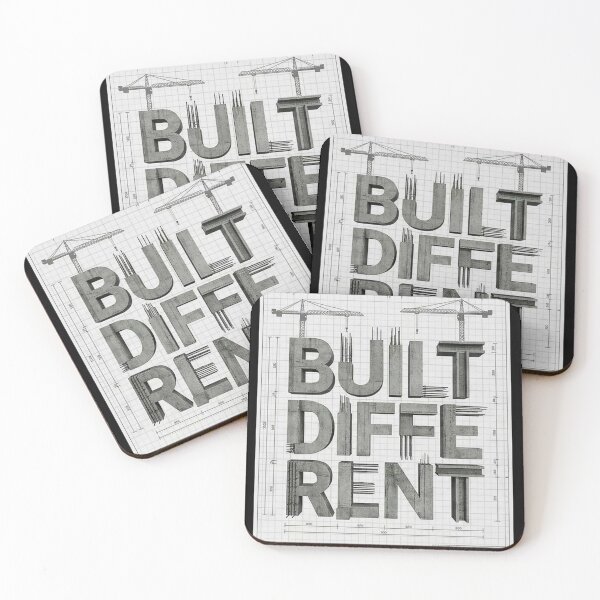 Item preview, Built Different – Concrete Typography Blueprint Construction Motivation Design designed and sold by SV-Creation.