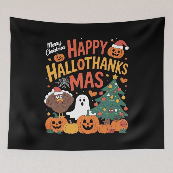 Item preview, Happy Hallothanksmas Halloween Thanksmas Holiday Season designed and sold by RsFilsingerArt.