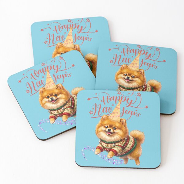 Item preview, Cute Pomeranian Dog Happy New Year Party | Festive Ugly Christmas Sweater designed and sold by E-SarnEdge.