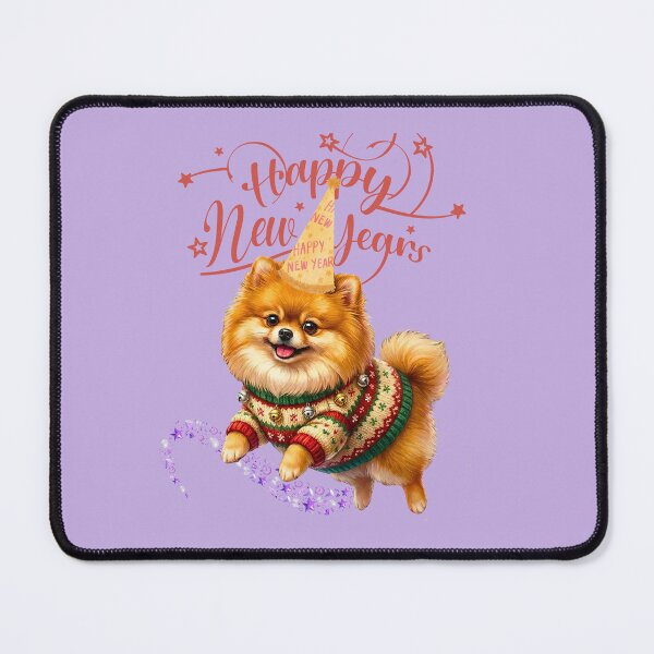 Item preview, Cute Pomeranian Dog Happy New Year Party | Festive Ugly Christmas Sweater designed and sold by E-SarnEdge.